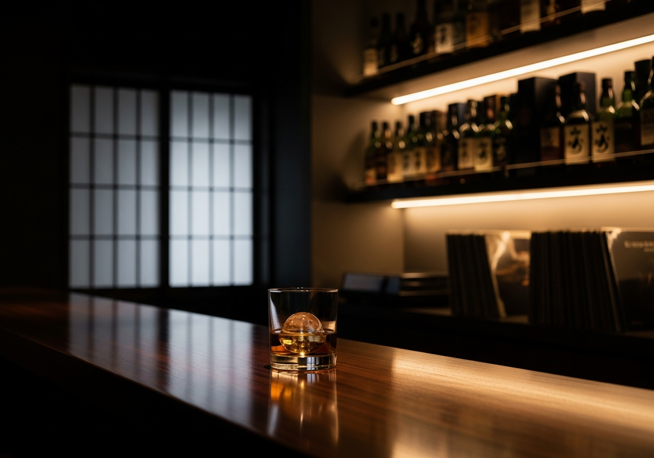 コンセプトの締め写真(余白のあるバー空間)